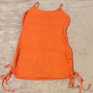 Orange Knit Sleeveless Dress Large